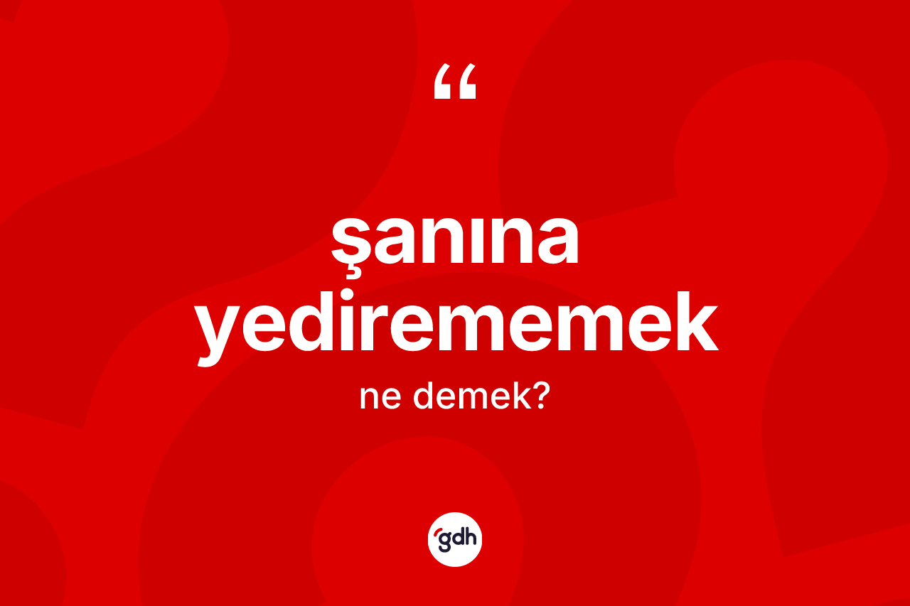 Şanına yedirememek nedir? Şanına yedirememek ifadesi hangi durumlarda kullanılır