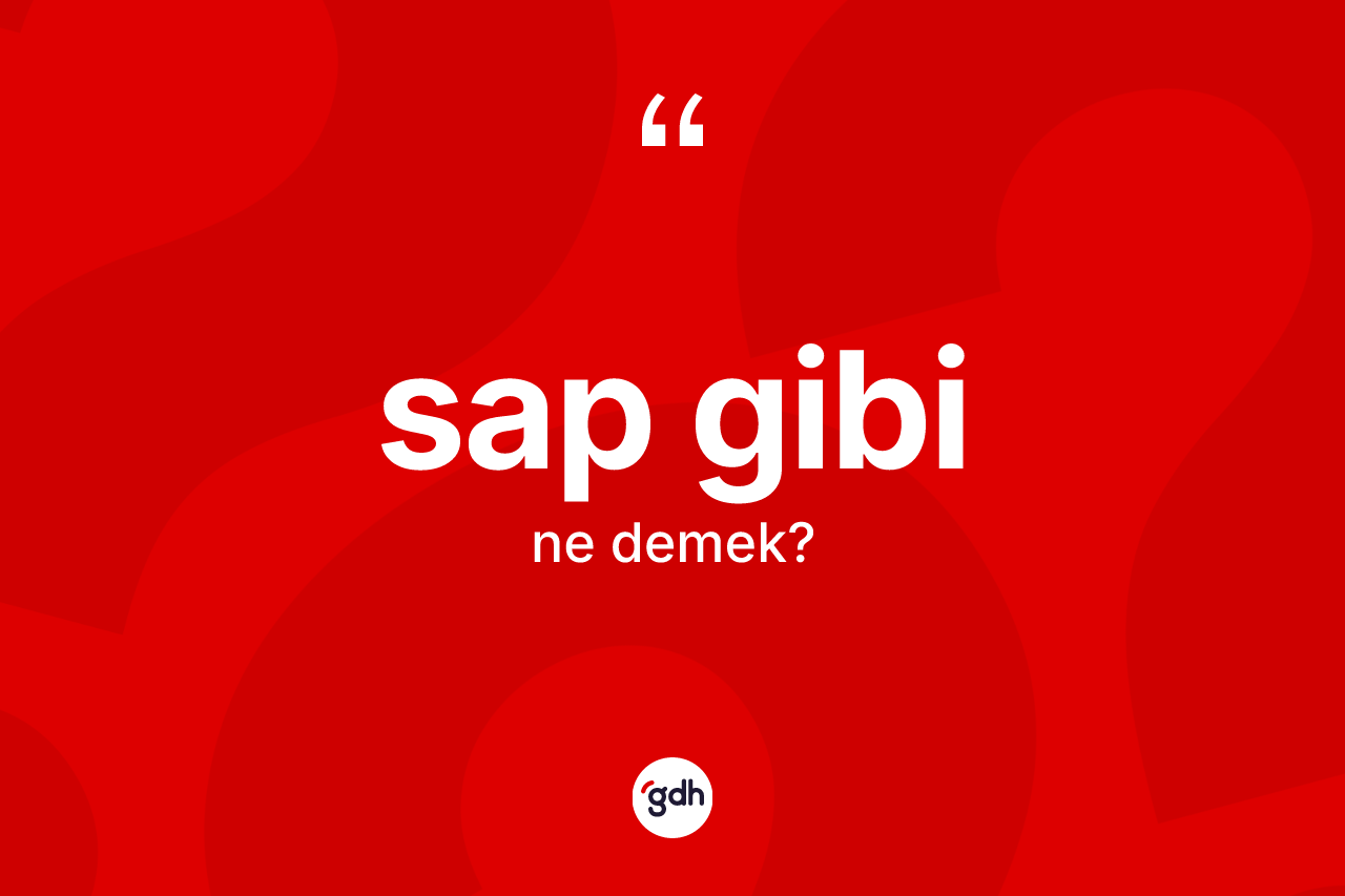 Sap gibi ne anlama gelir? Sap gibi sözünün TDK'ya göre anlamı nedir?