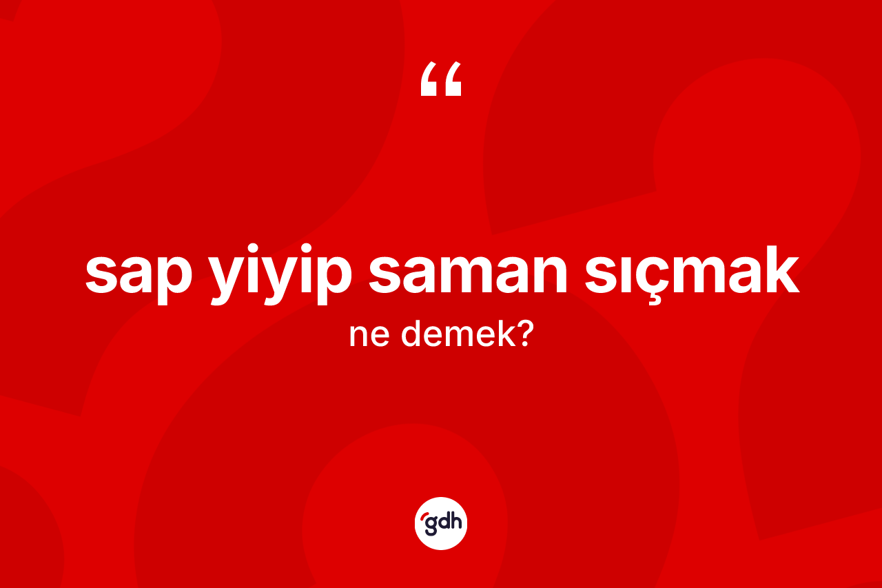 Sap yiyip saman sıçmak ne demektir? Sap yiyip saman sıçmak sözü hangi durumlarda kullanılır?