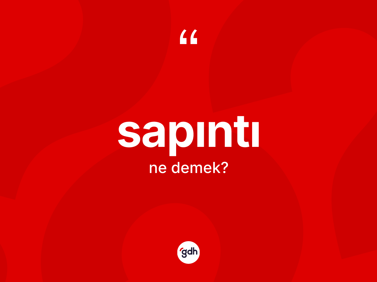 Sapıntı kelimesi nedir? Sapıntının TDK'ya göre anlamı nedir?