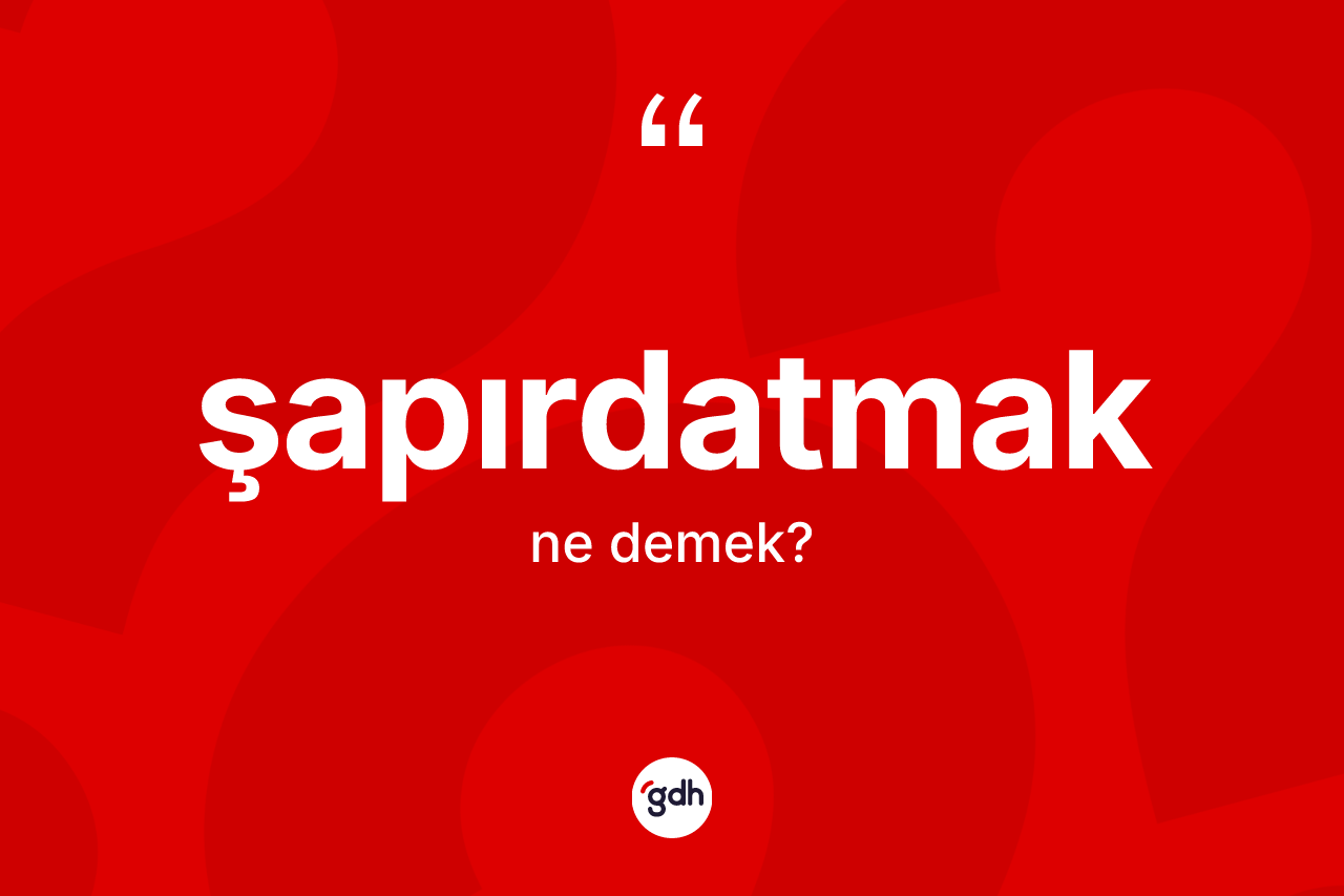Şapırdatmak kelimesinin sözlükteki tanımı nedir? Şapırdatmağın TDK'ya göre anlamı nedir?