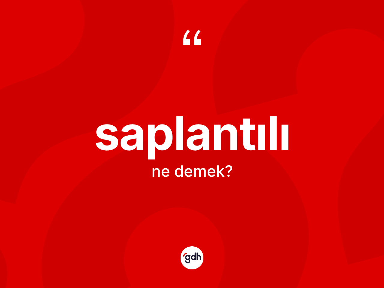 Saplantılı kelimesinin tanımı nedir? Saplantılının TDK'ya göre anlamı nedir?
