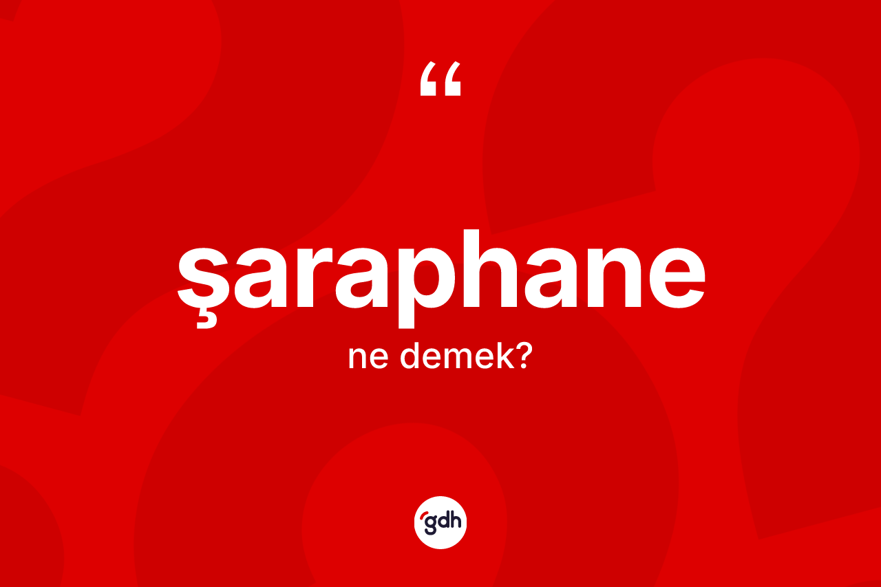 Şaraphane kelimesinin anlamı nedir? Şaraphanenin TDK'ya göre anlamı nedir?