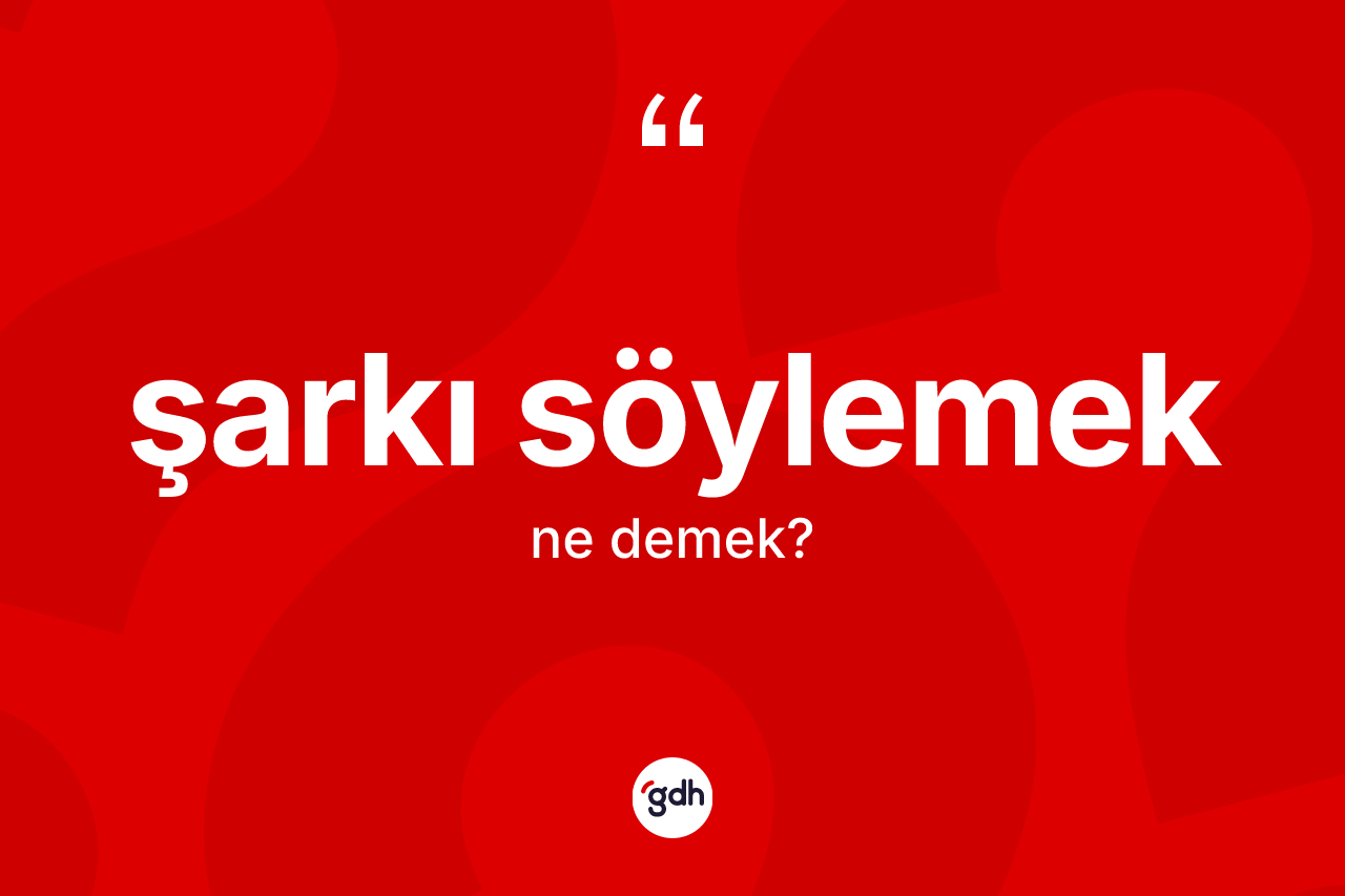 Şarkı söylemek ifadesinin sözlükteki anlamı nedir? Şarkı söylemek ifadesinin özellikleri nelerdir?