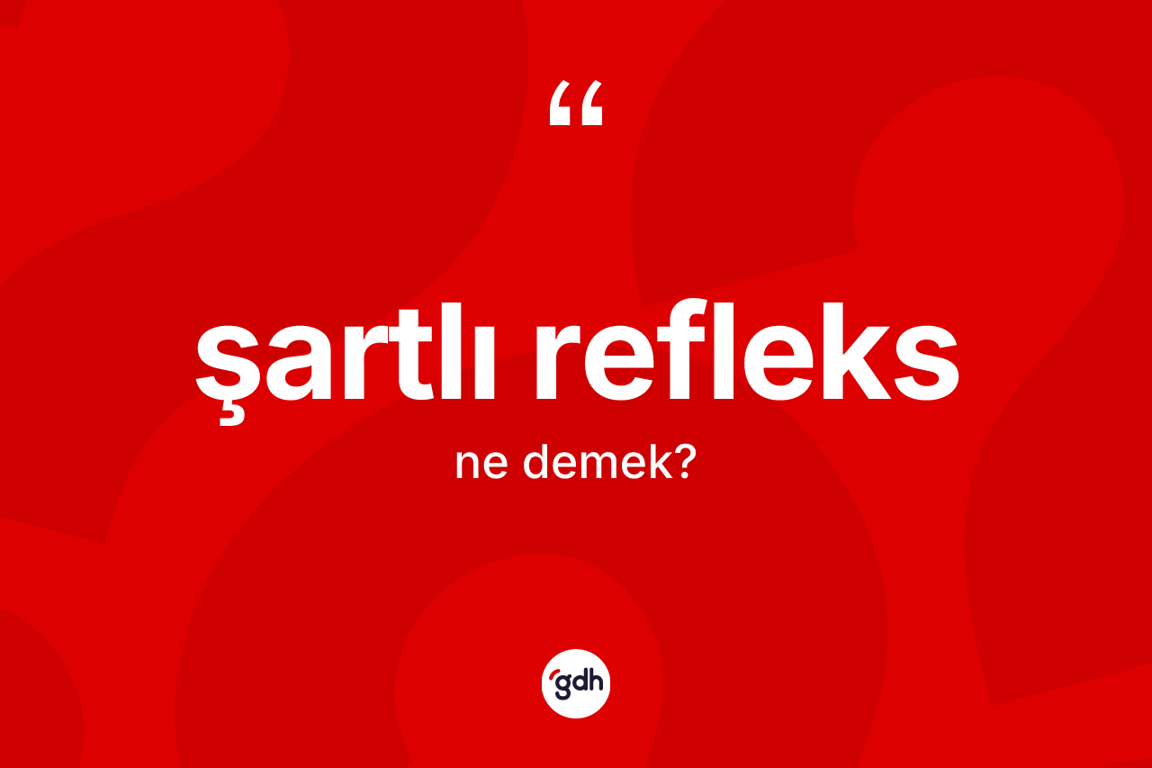 Şartlı refleks kelimesi ne demek? Şartlı refleks kelimesinin TDK anlamı nedir?