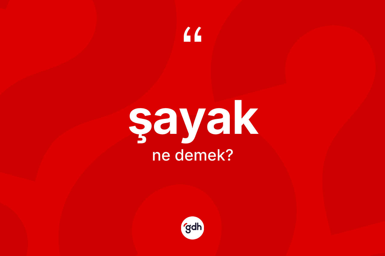 Şayak kelimesinin sözlükteki tanımı nedir? Şayağın TDK'ya göre anlamı nedir?