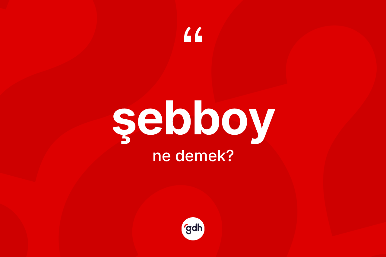 Şebboy kelimesi nedir? Şebboy kelimesinin kaç farklı anlamı var?