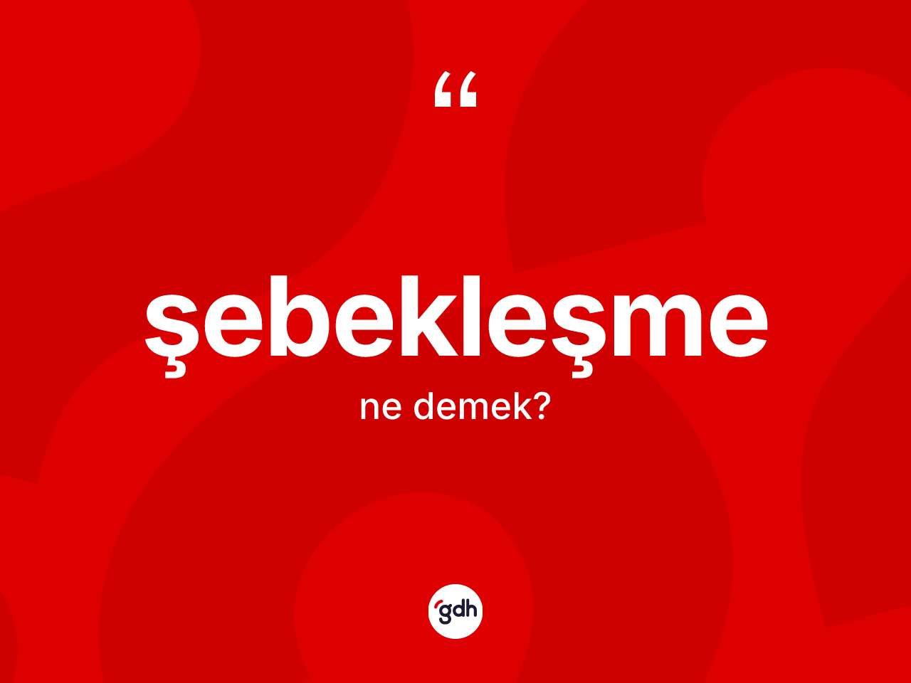 Şebekleşme kelimesi ne demek? Şebekleşmenin TDK'ya göre anlamı nedir?