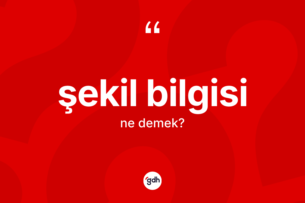 Şekil bilgisi kelimesinin tanımı nedir? Şekil bilgisinin sözlükteki anlamı nedir?
