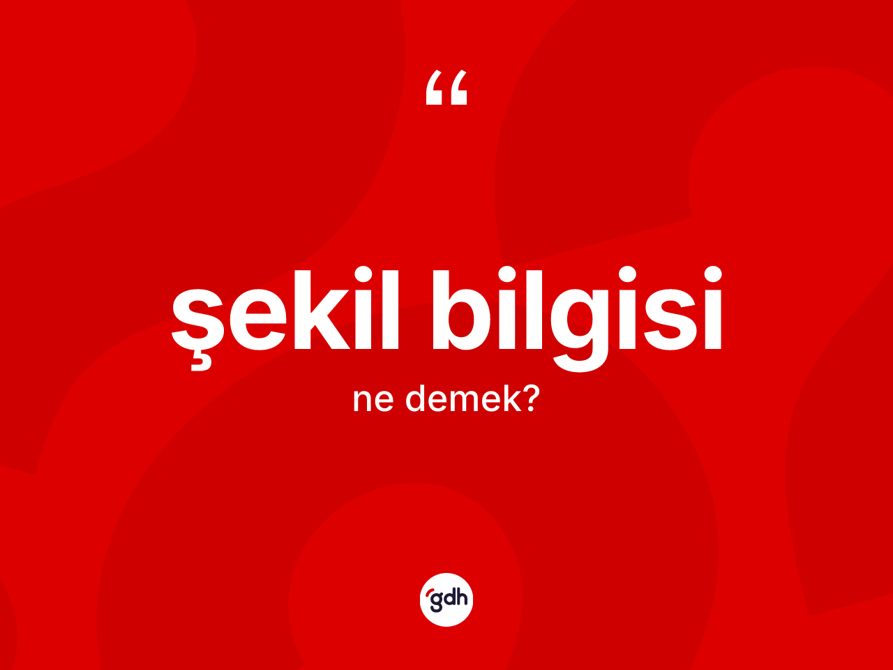 Şekil bilgisi kelimesinin tanımı nedir? Şekil bilgisinin sözlükteki anlamı nedir?
