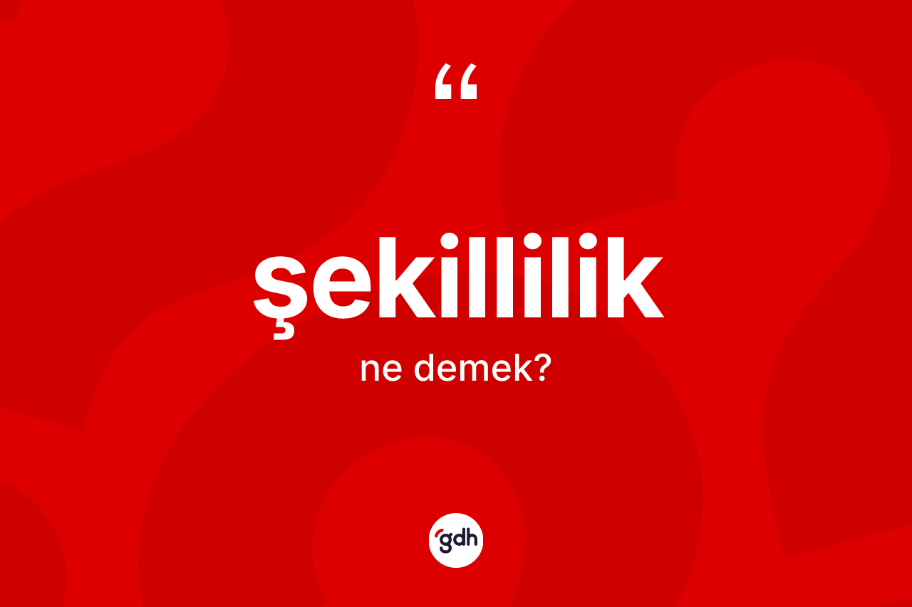 Şekillilik kelimesinin anlamı nedir? Şekilliliğin TDK'ya göre anlamı nedir?