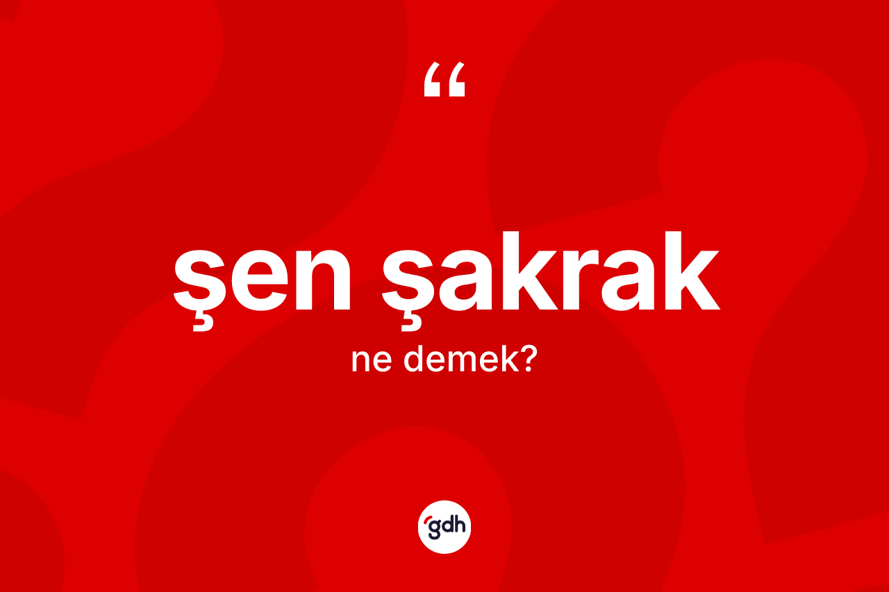 Şen şakrak kelimesi nedir? Şen şakrağın TDK'ya göre anlamı nedir?