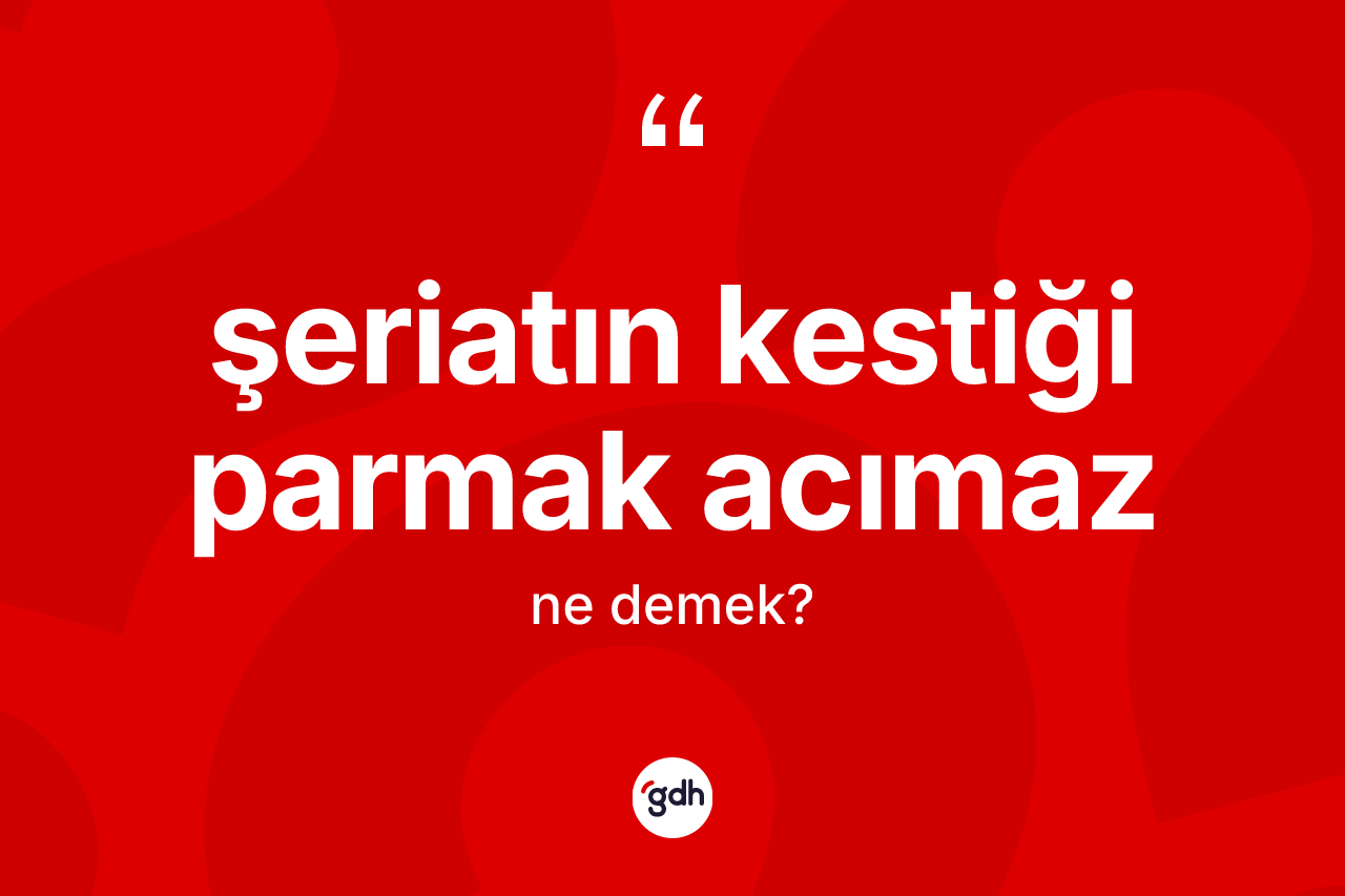 Şeriatın kestiği parmak acımaz ifadesi ne demektir? Şeriatın kestiği parmak acımaz ifadesinin TDK'ya göre anlamı nedir?