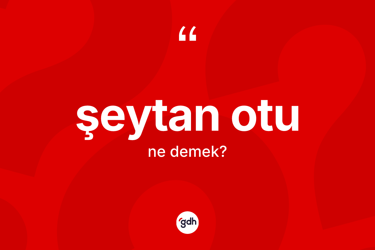 Şeytan otu kelimesinin sözlükteki tanımı nedir? Şeytan otunun TDK'ya göre anlamı nedir?