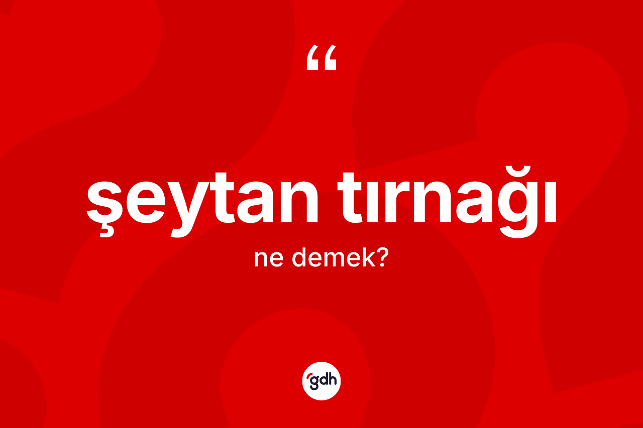Şeytan tırnağı kelimesinin tanımı nedir? Şeytan tırnağının TDK'ya göre anlamı nedir?