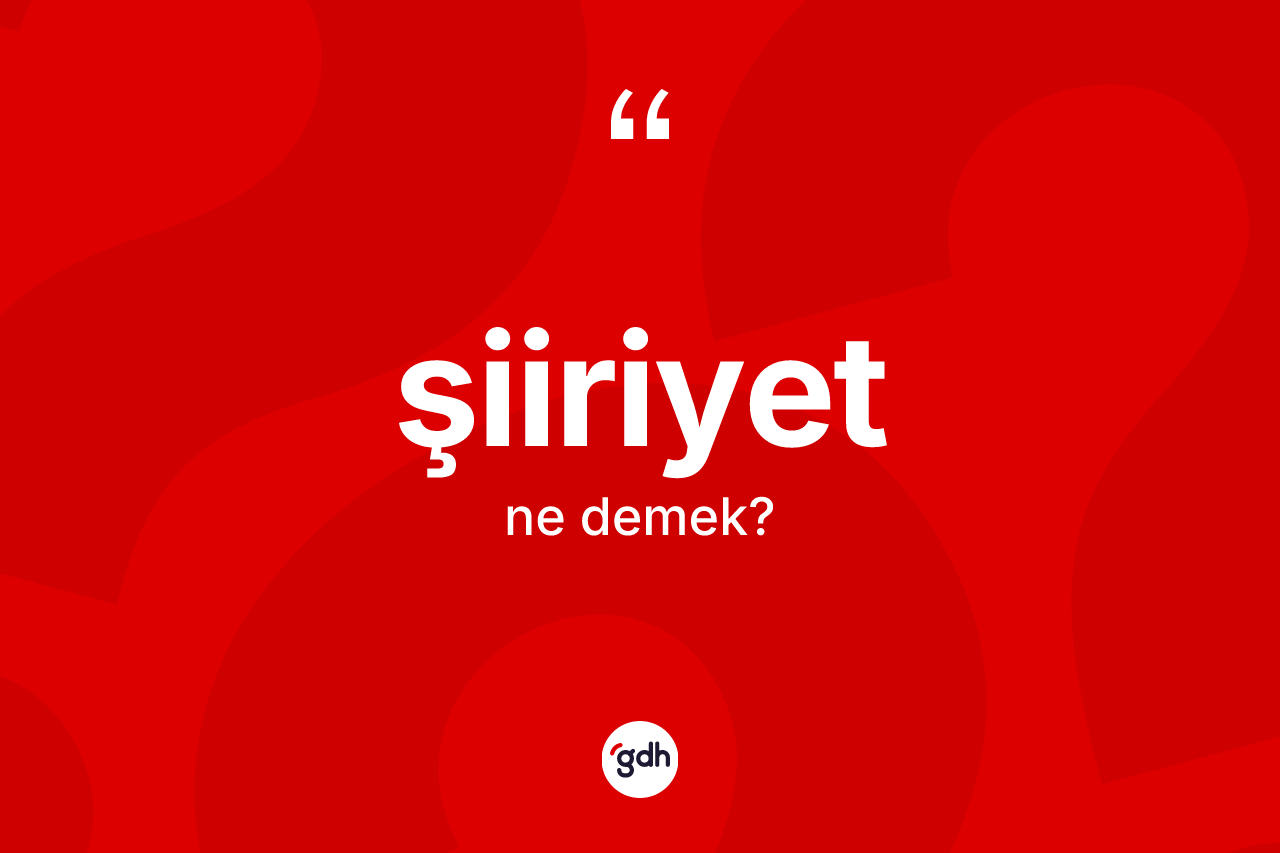 Şiiriyet kelimesinin sözlükteki tanımı nedir? Şiiriyetin TDK'ya göre anlamı nedir?