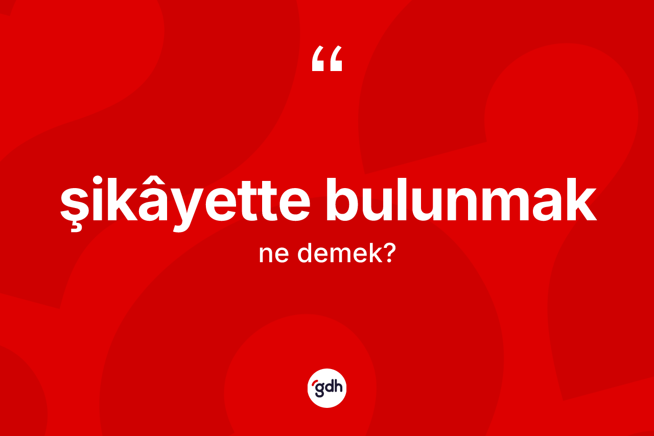 Şikâyette bulunmak ne demek? Şikâyette bulunmak sözü nerede kullanılır?