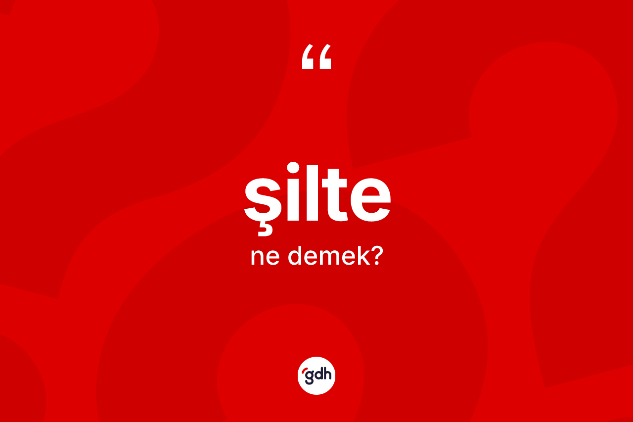 Şilte kelimesinin tanımı nedir? Şilte kelimesinin TDK anlamı nedir?