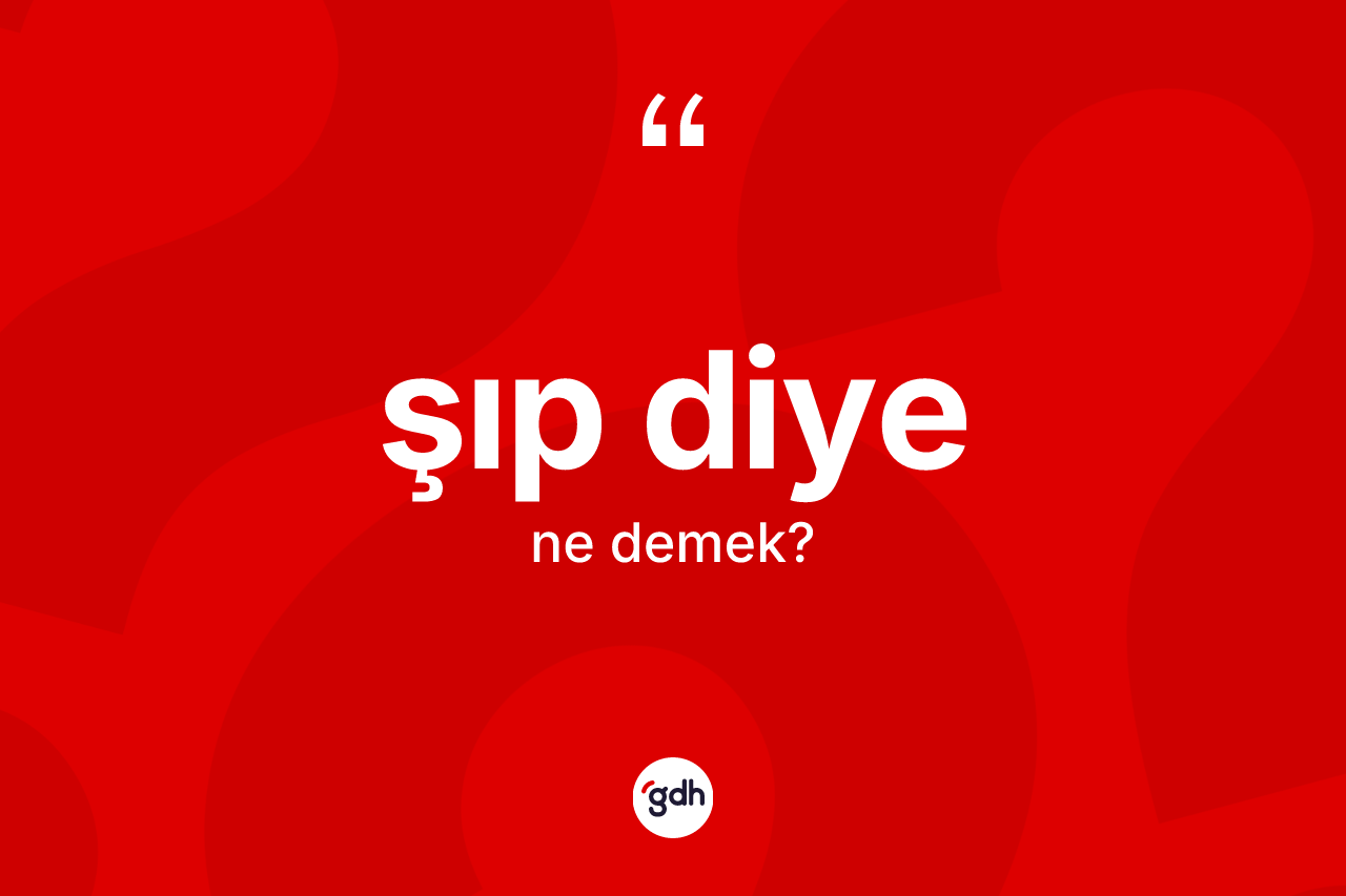 Şıp diye ne demek? Şıp diye ifadesi nerede kullanılır?