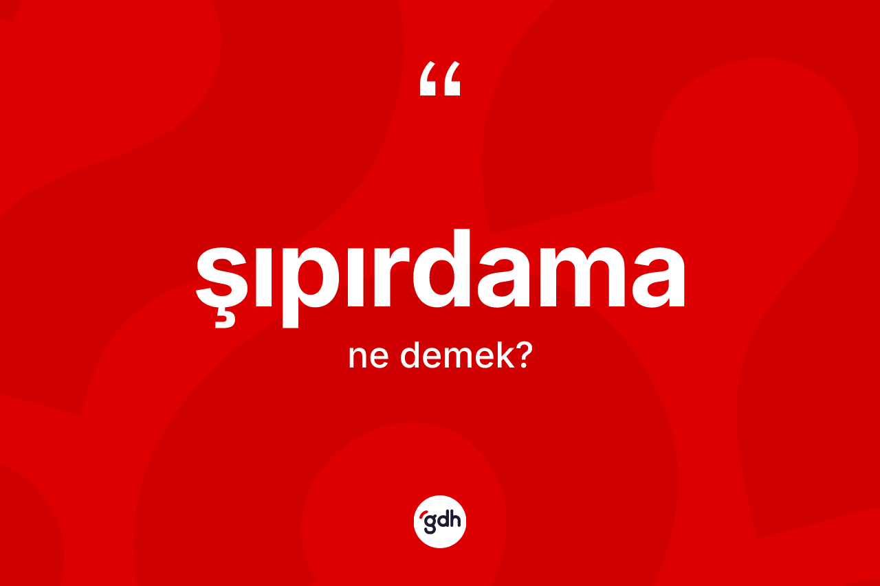 Şıpırdama kelimesinin tanımı nedir? Şıpırdamanın TDK'ya göre anlamı nedir?