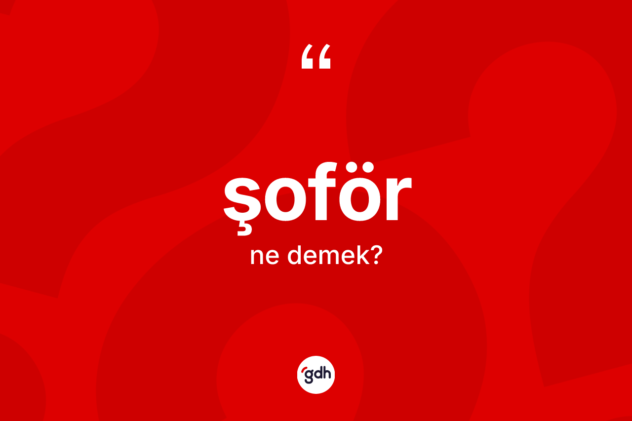 Şoför ne anlama gelir? Şoförün kısaca tanımı nedir?
