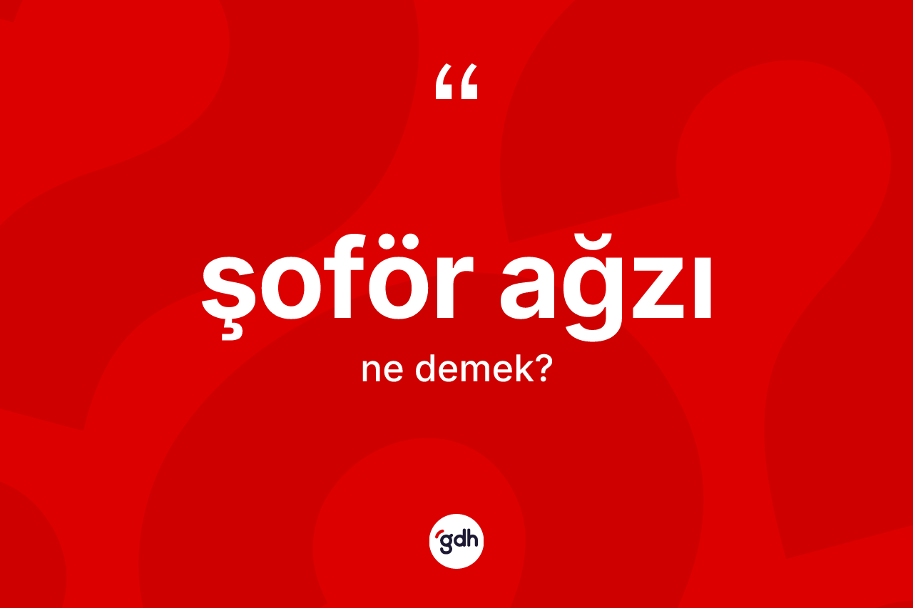Şoför ağzı kelimesinin sözlükteki tanımı nedir? Şoför ağzı kelimesinin TDK'ya göre açıklaması nedir?