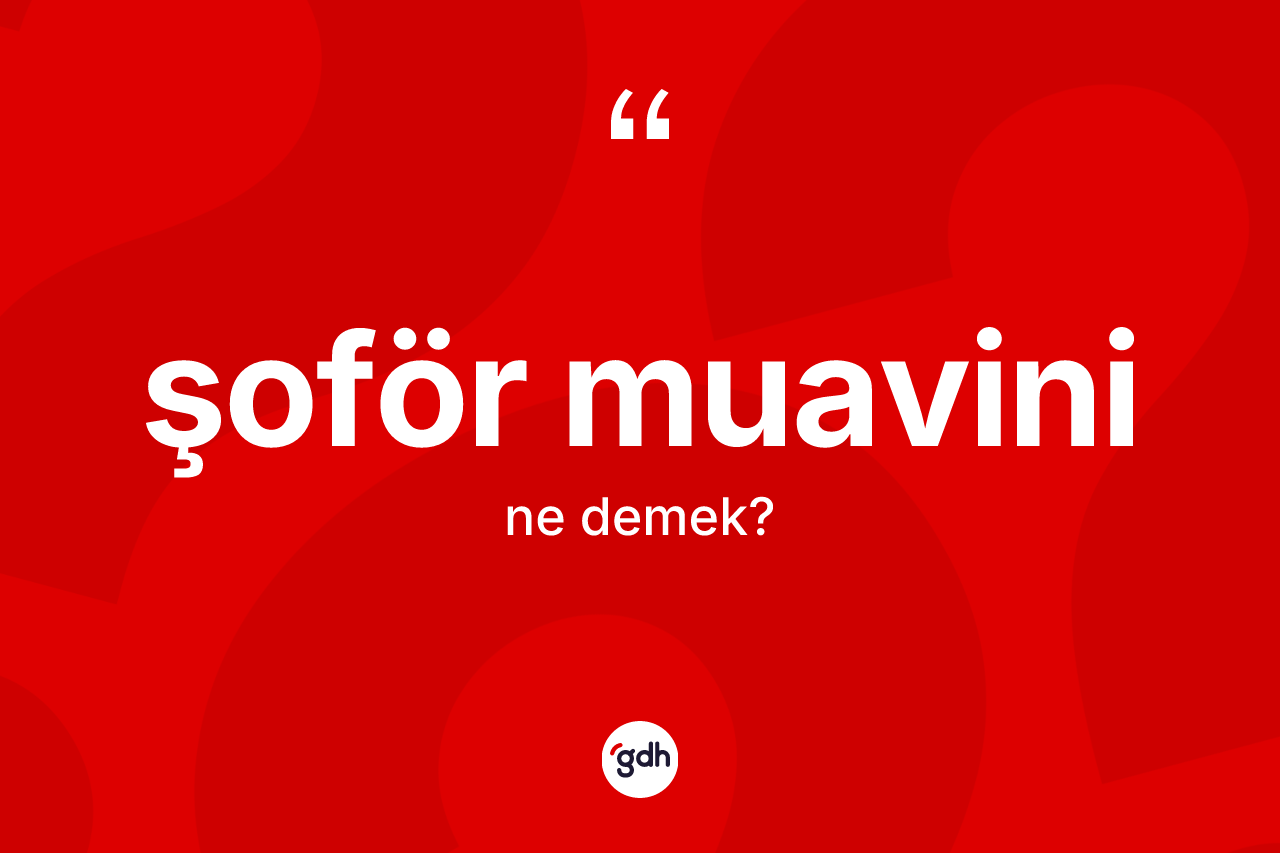 Şoför muavini kelimesi ne demek? Şoför muavininin kısaca tanımı nedir?