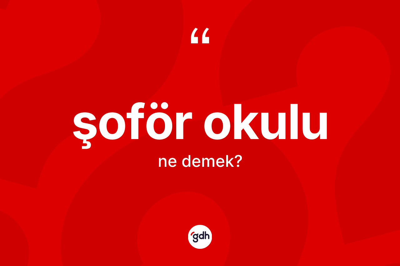 Şoför okulu kelimesinin anlamı nedir? Şoför okulu kelimesinin TDK anlamı nedir?