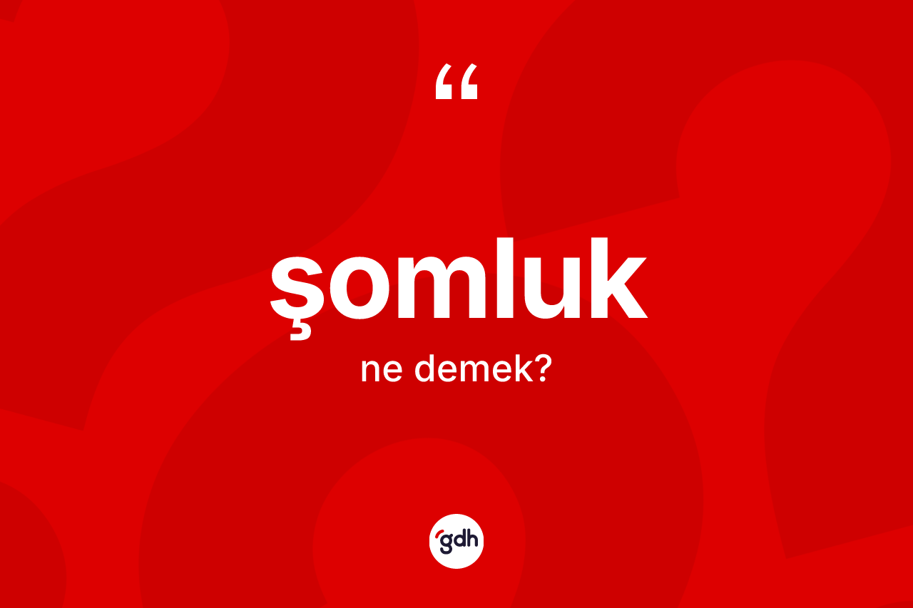 Şomluk kelimesinin anlamı nedir? Şomluğun TDK'ya göre anlamı nedir?
