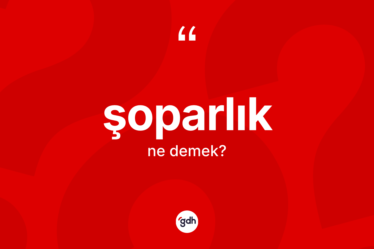Şoparlık kelimesinin anlamı nedir? Şoparlık kelimesinin TDK'ya göre açıklaması nedir?