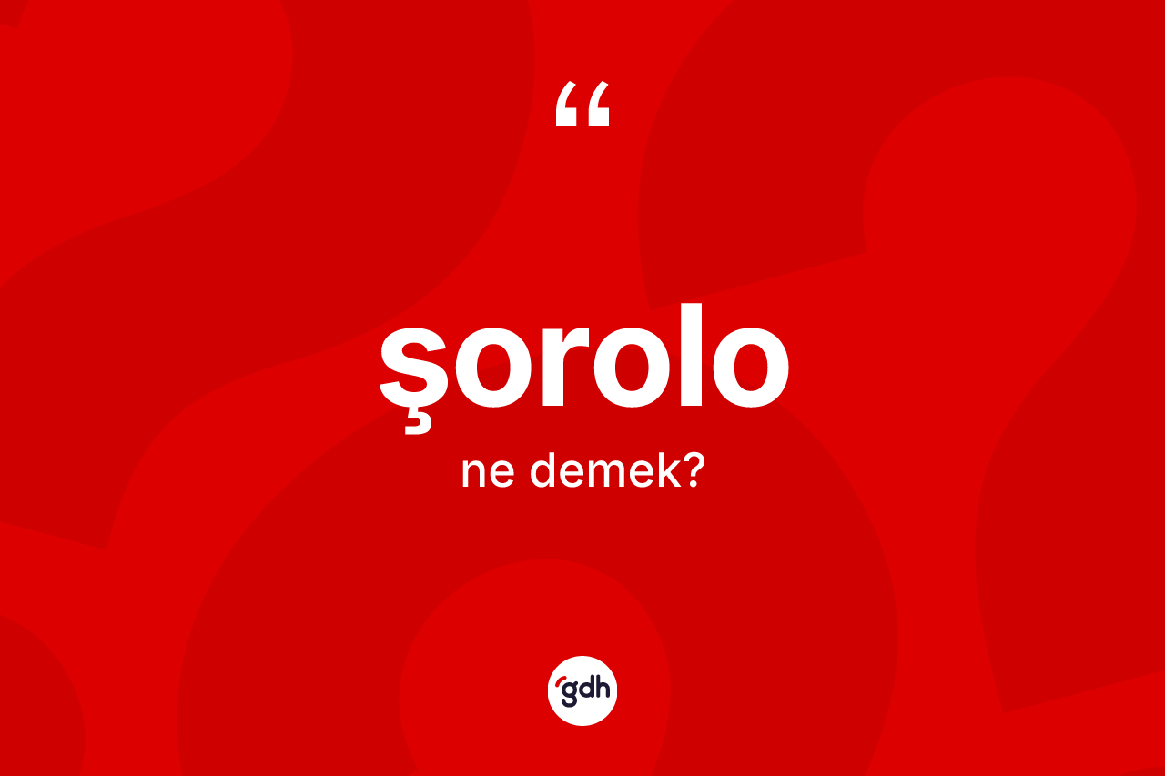 Şorolo kelimesi nedir? Şorolonun TDK'ya göre anlamı nedir?