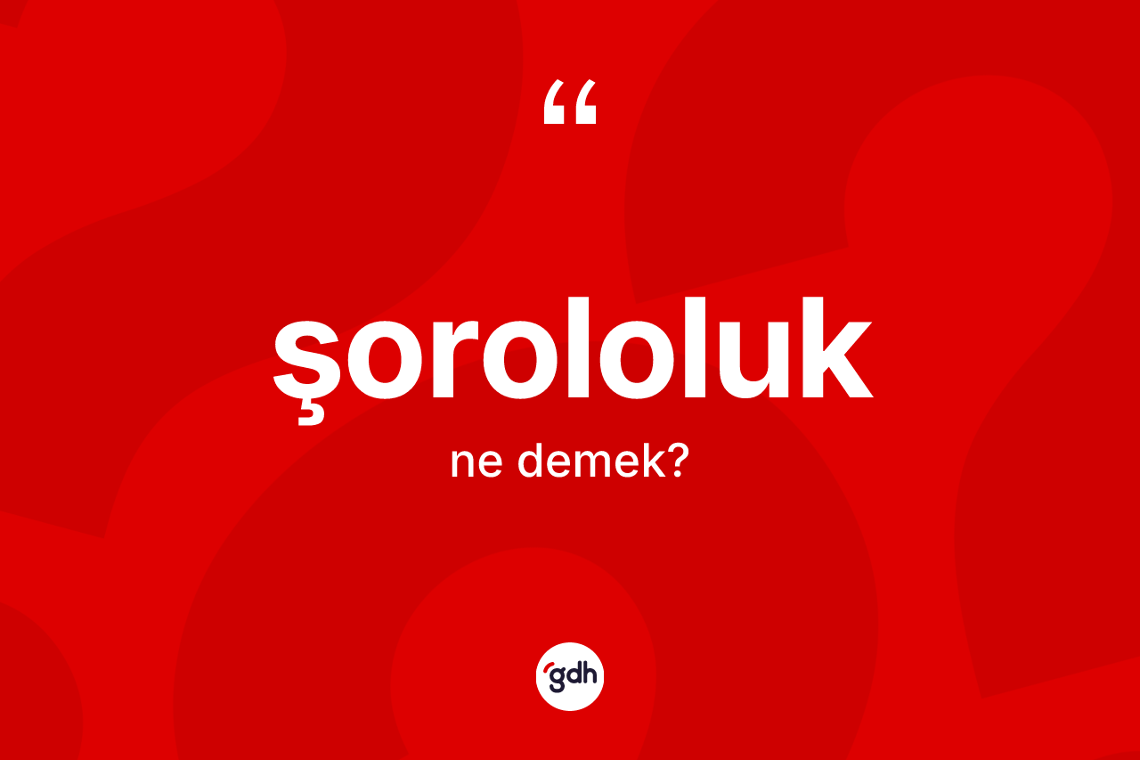 Şorololuk kelimesinin sözlükteki tanımı nedir? Şorololuk kelimesinin kaç farklı anlamı var?