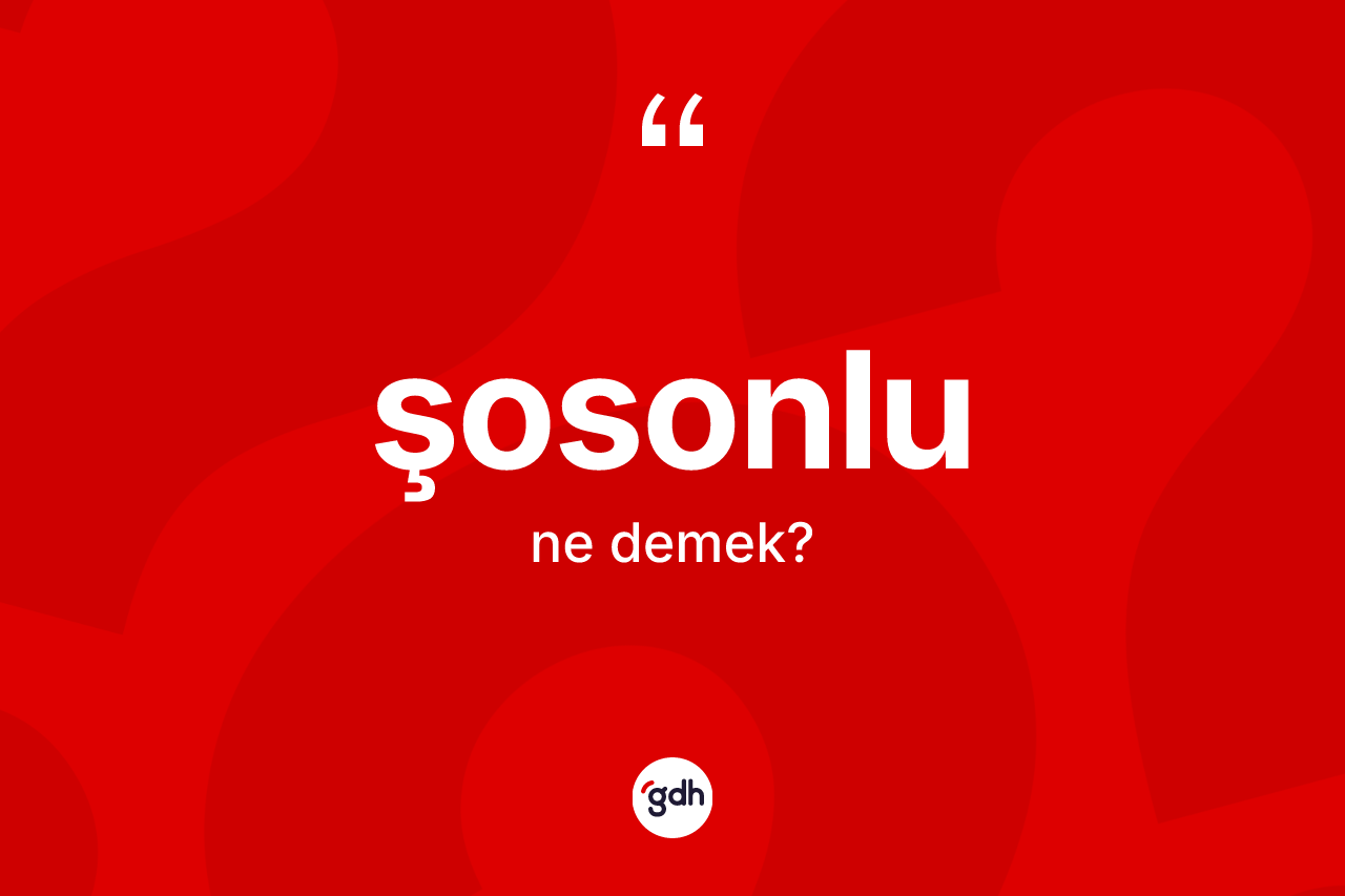 Şosonlu kelimesinin anlamı nedir? Şosonlu kelimesinin TDK anlamı nedir?