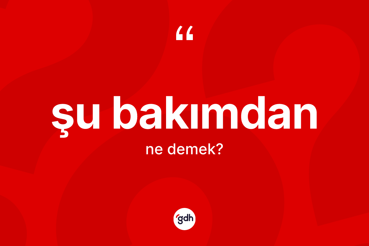 Şu bakımdan kelimesi ne demek? Şu bakımdan kelimesinin TDK'ya göre açıklaması nedir?