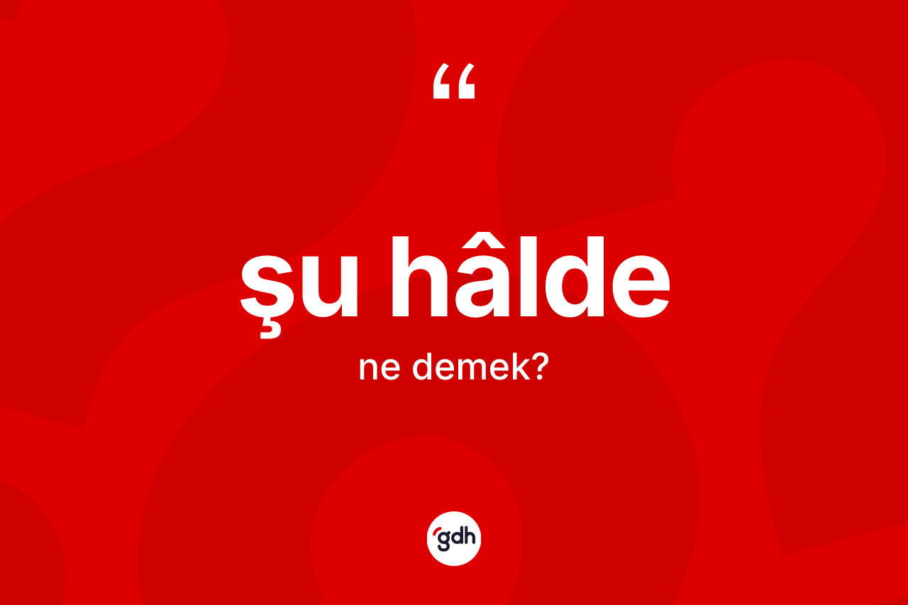 Şu hâlde kelimesinin anlamı nedir? Şu hâldenin halk arasındaki kullanımı nasıldır?