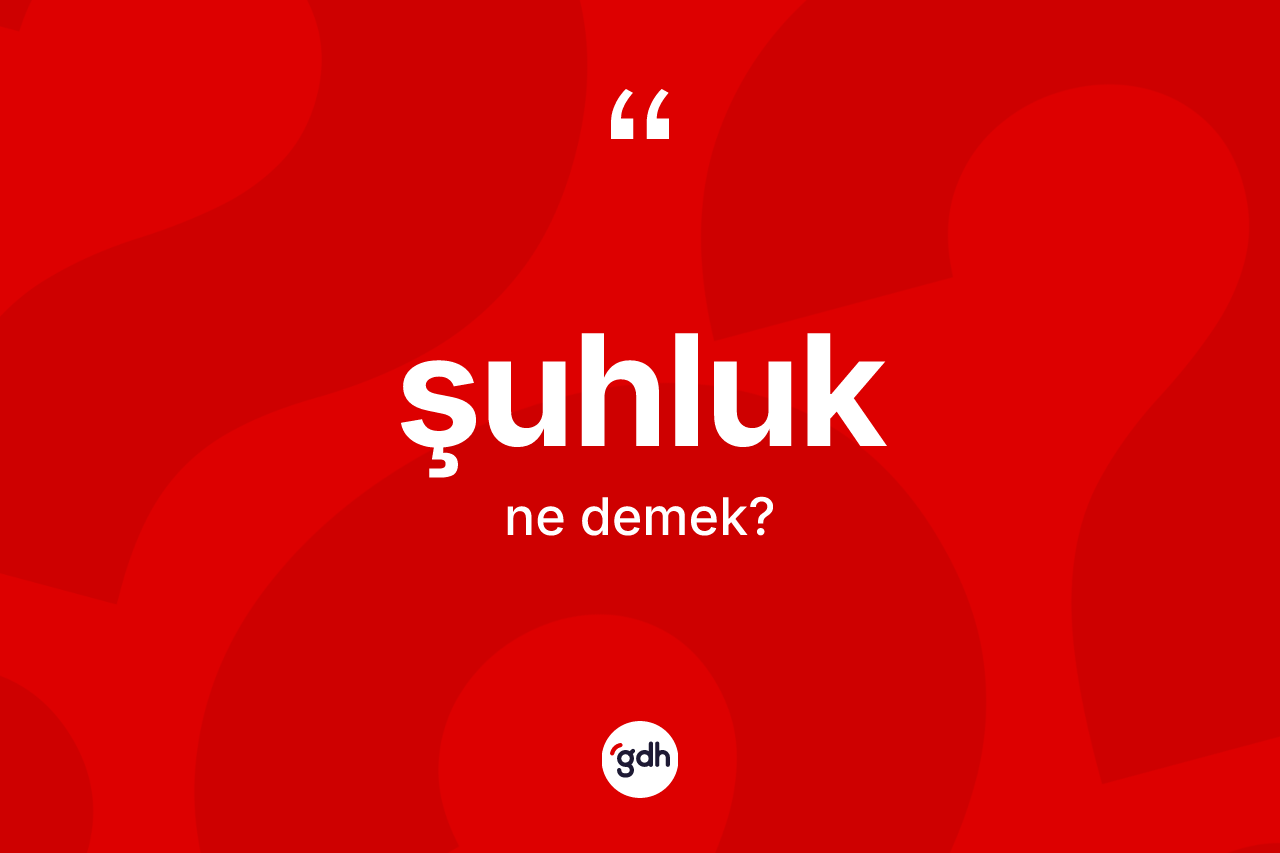 Şuhluk kelimesinin anlamı nedir? Şuhluğun TDK'ya göre anlamı nedir?