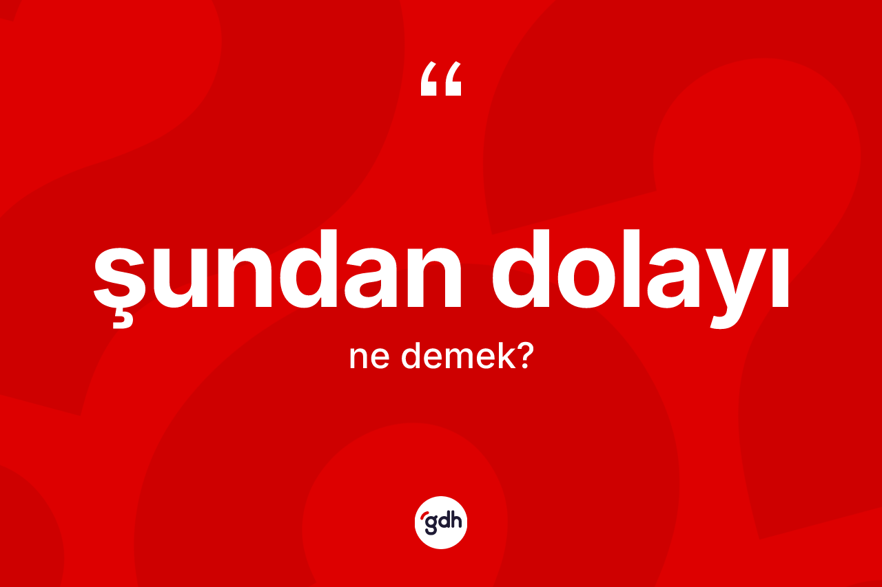 Şundan dolayı kelimesi ne demek? Şundan dolayı kelimesinin TDK anlamı nedir?