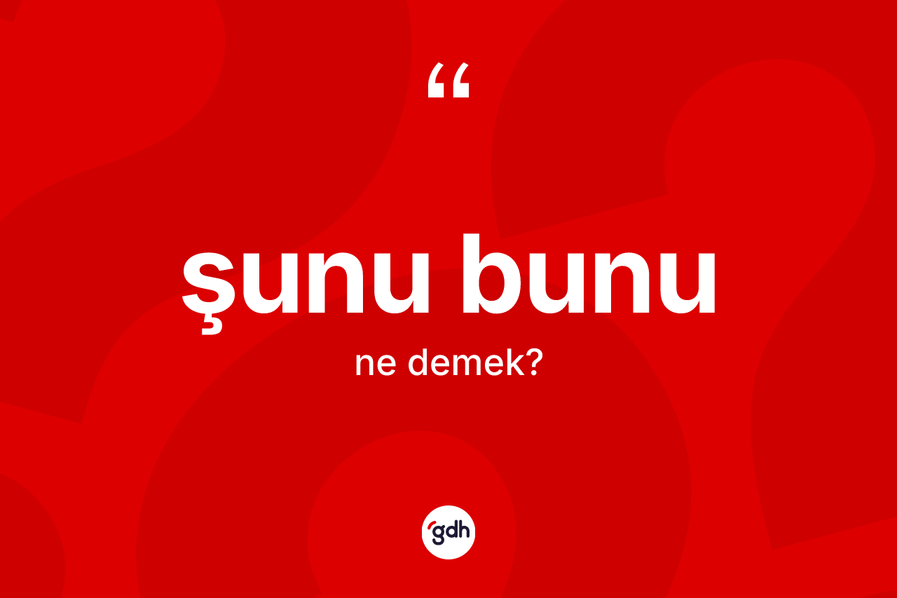 Şunu bunu ifadesinin kısaca tanımı nedir? Şunu bunu ifadesinin TDK anlamı nedir?
