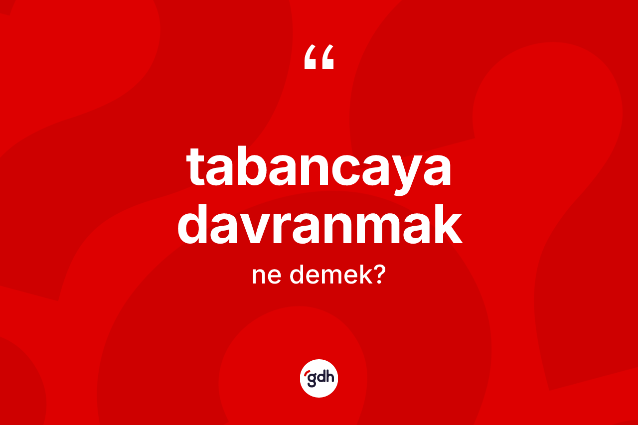 Tabancaya davranmak ifadesinin kısaca anlamı nedir? Tabancaya davranmak ifadesi nerede kullanılır?
