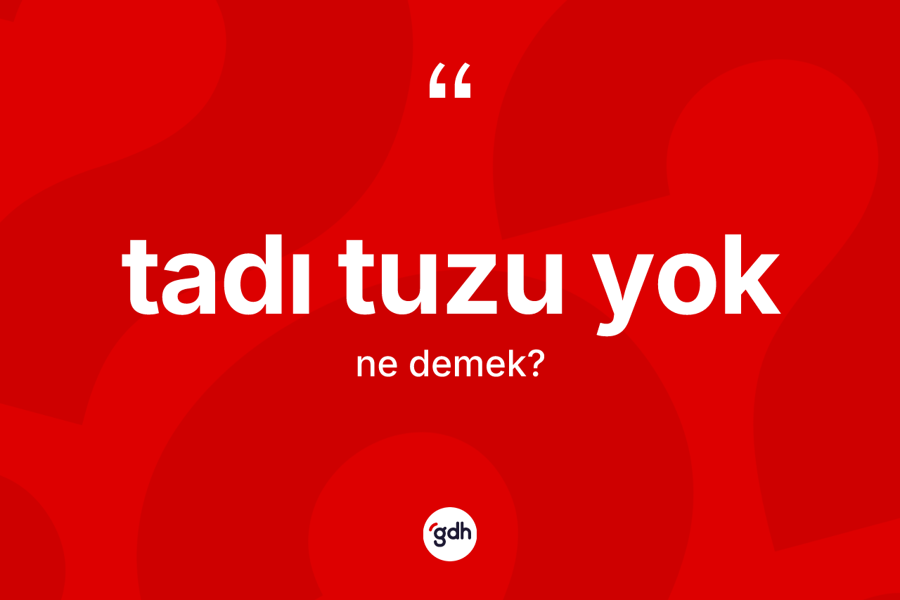 Tadı tuzu yok ifadesinin tanımı nedir? Tadı tuzu yok ifadesinin TDK anlamı nedir?