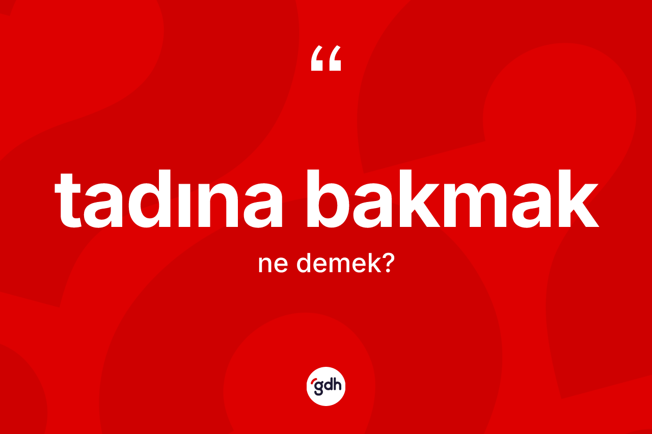 Tadına bakmak ifadesi ne demek? Tadına bakmak sözünün TDK'ya göre anlamı nedir?