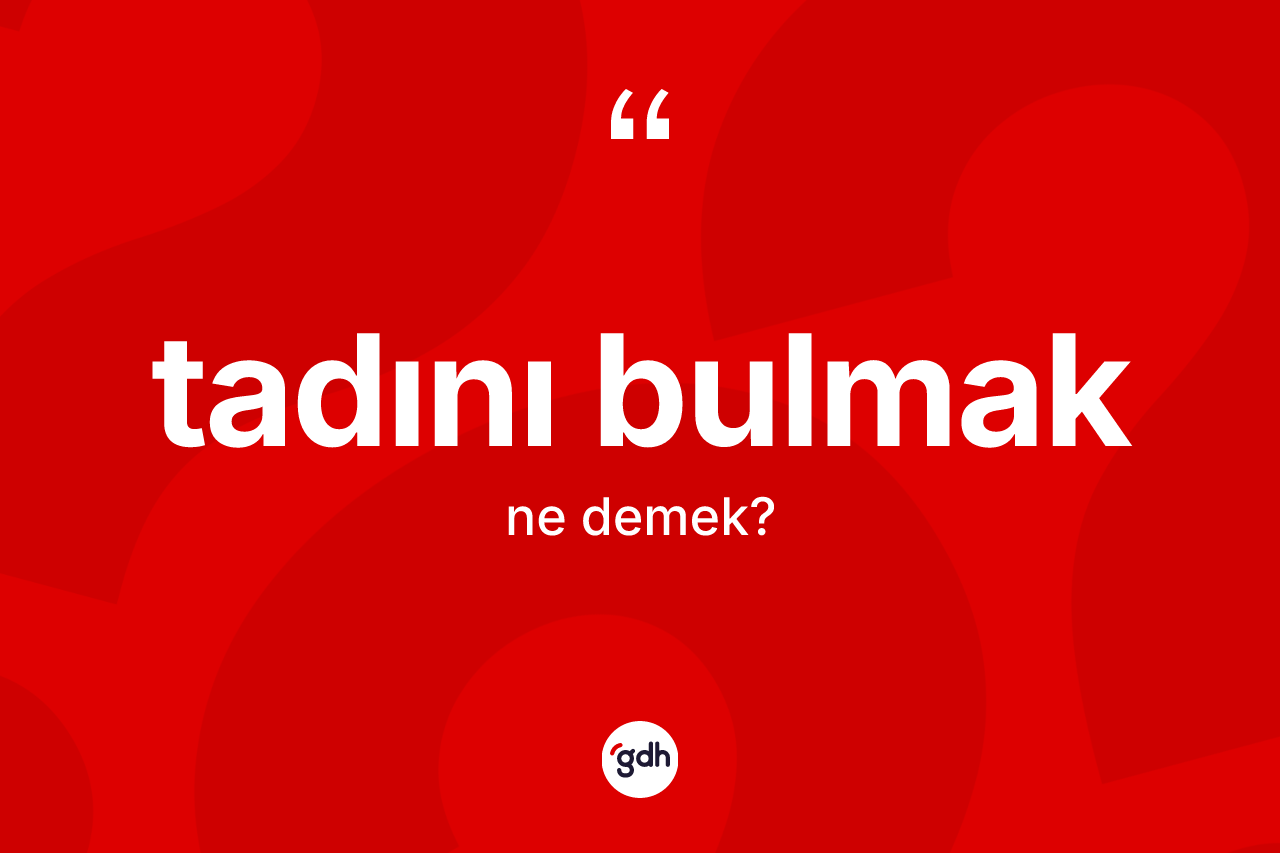 Tadını bulmak ifadesinin kısaca anlamı nedir? Tadını bulmak sözü nerede kullanılır?