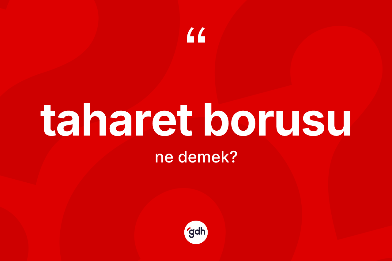 Taharet borusu nedir? Taharet borusu kelimesinin TDK anlamı nedir?