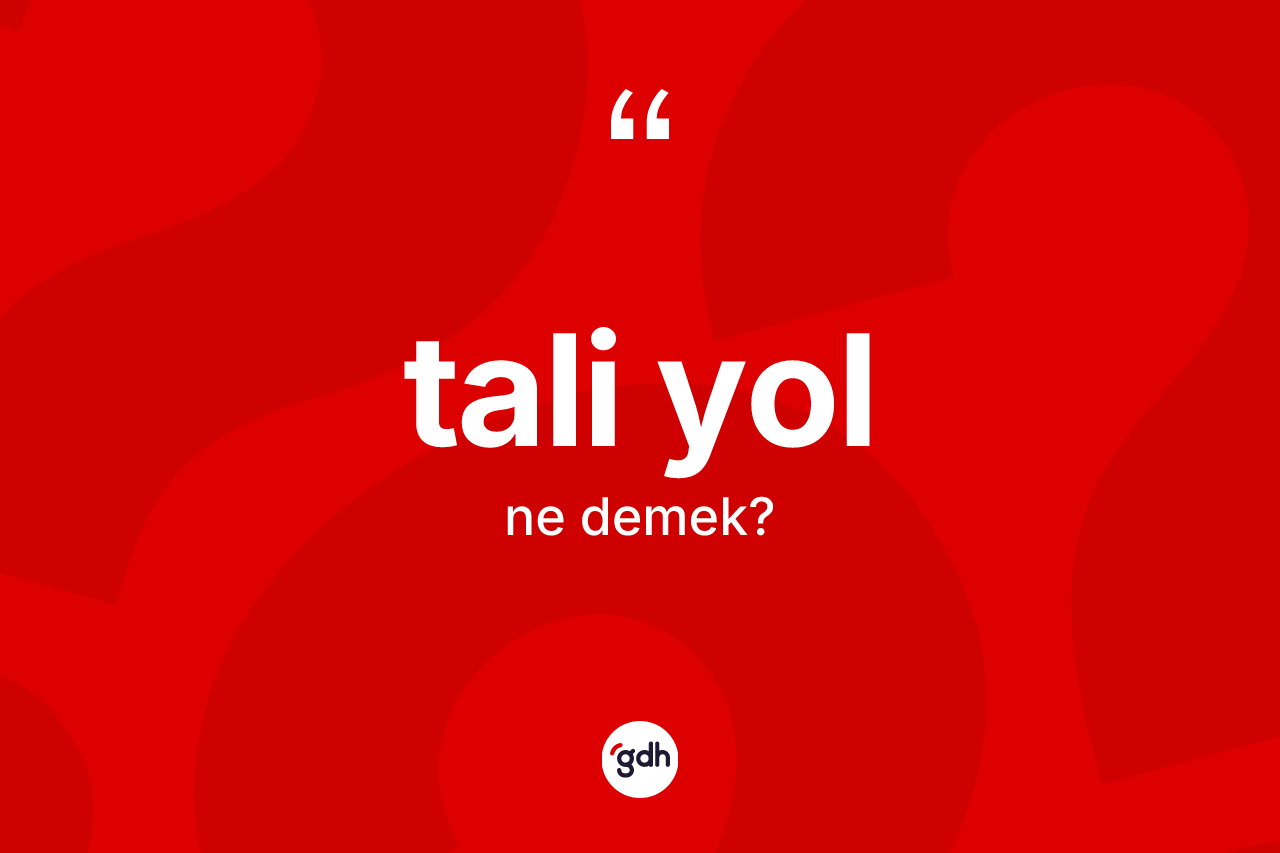 Tali yol kelimesinin sözlükteki tanımı nedir? Tali yol kelimesinin kaç farklı anlamı var?