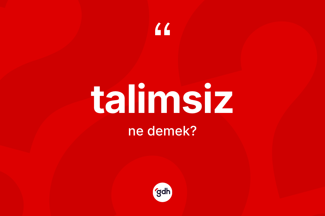 Talimsiz kelimesinin sözlükteki tanımı nedir? Talimsiz kelimesinin TDK anlamı nedir?