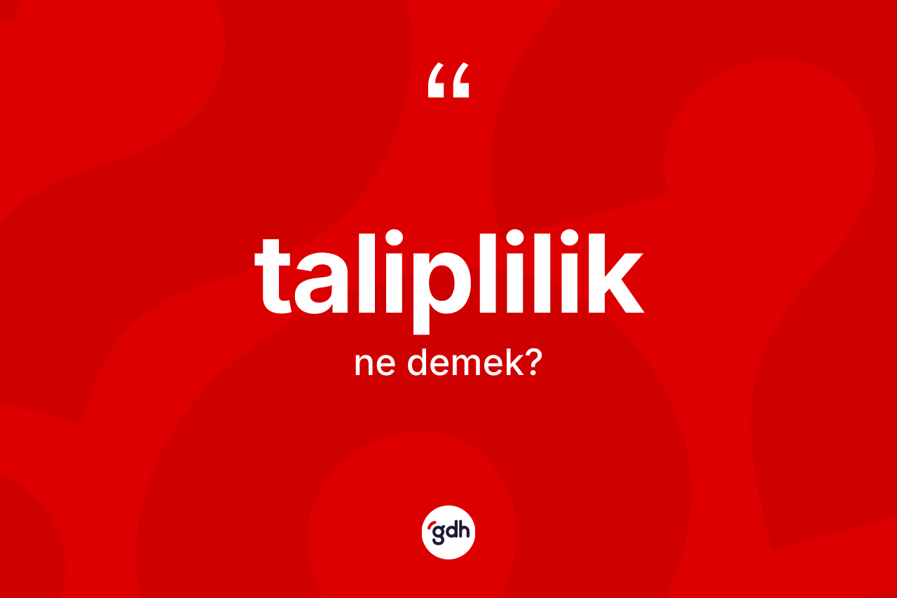 Taliplilik kelimesinin tanımı nedir? Taliplilik kelimesinin kaç farklı anlamı var?