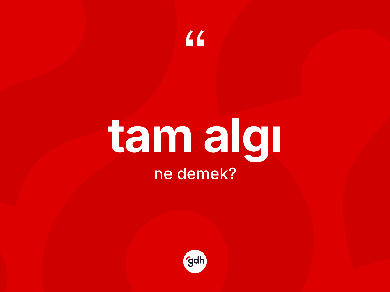 Tam algı kelimesinin anlamı nedir? Tam algı kelimesinin TDK'ya göre açıklaması nedir?