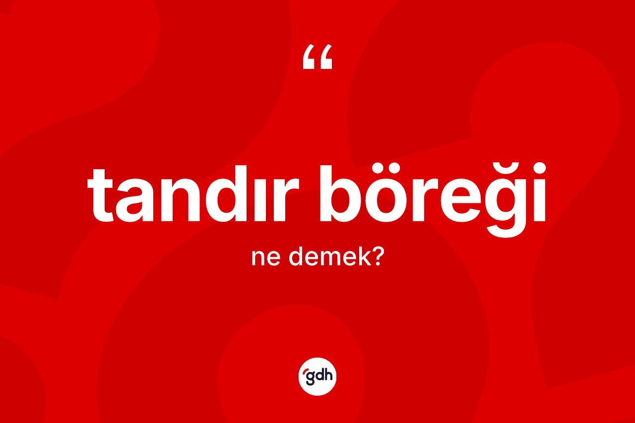 Tandır böreği kelimesinin tanımı nedir? Tandır böreği kelimesinin kaç farklı anlamı var?