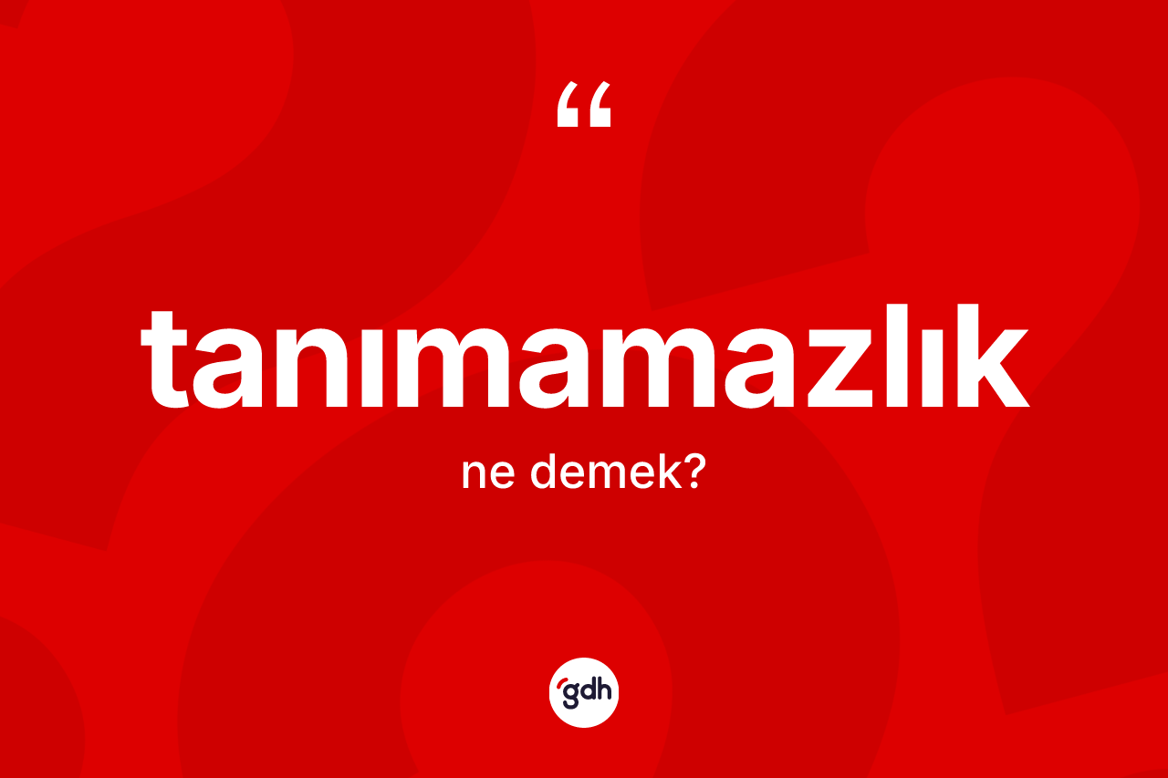 Tanımamazlık kelimesi ne demek? Tanımamazlık kelimesinin TDK'ya göre açıklaması nedir?