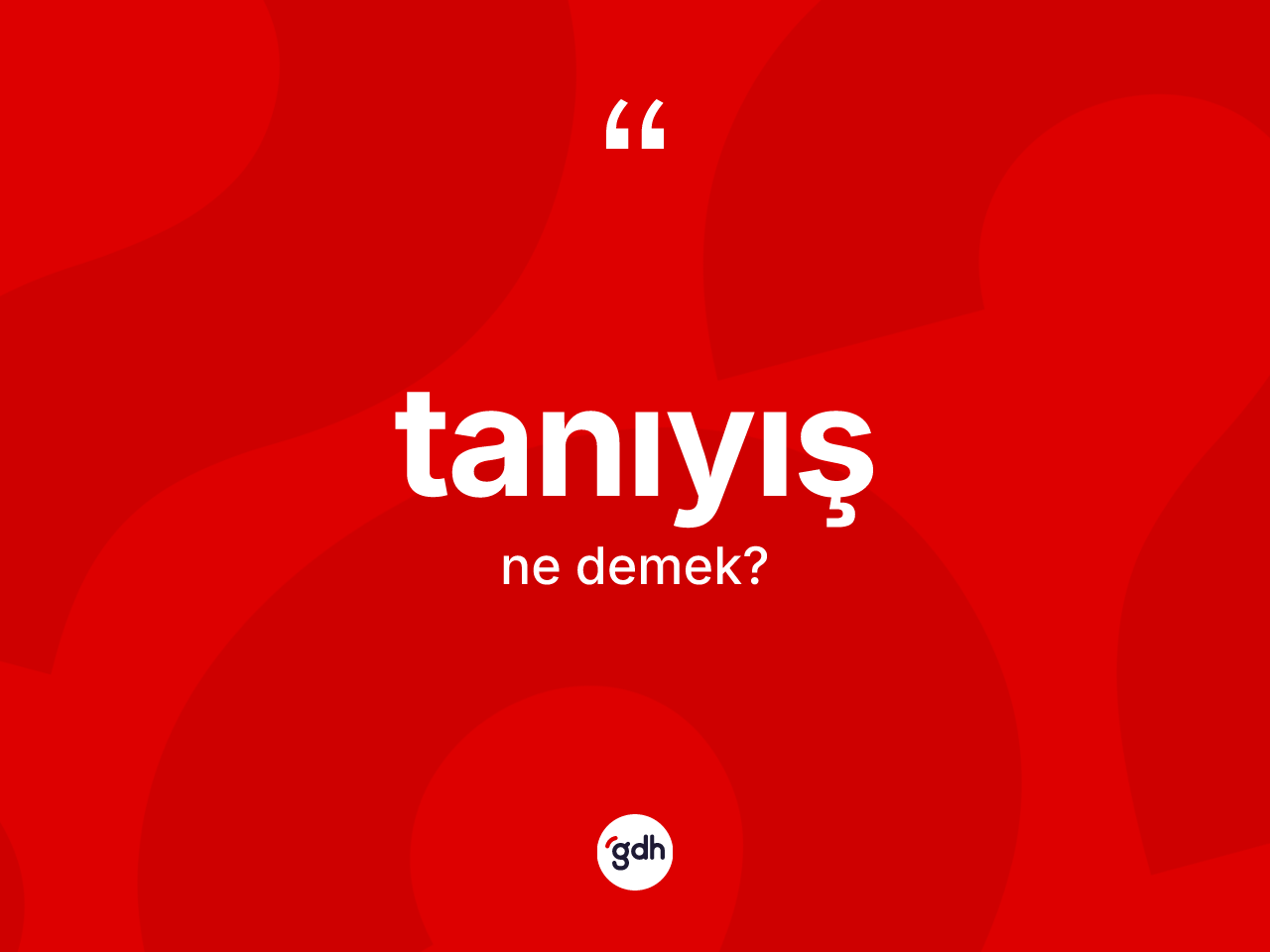 Tanıyış kelimesinin tanımı nedir? Tanıyışın TDK'ya göre anlamı nedir?